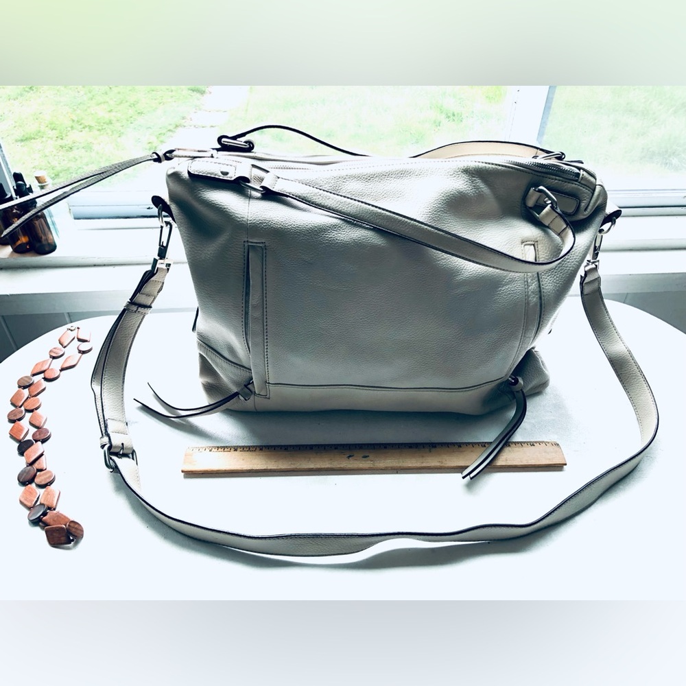 Leather satchel - 100% leather - ivory color 16” x 12” x 3.5”+ by Sanctuary